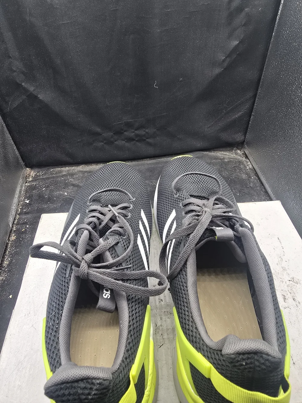 Adidas Men’s Lightweight Running Shoes - Gray with Neon Yellow